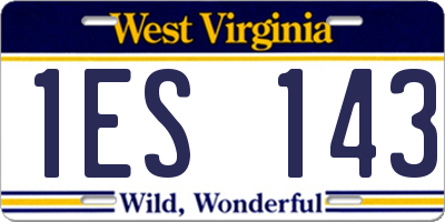 WV license plate 1ES143