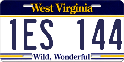 WV license plate 1ES144