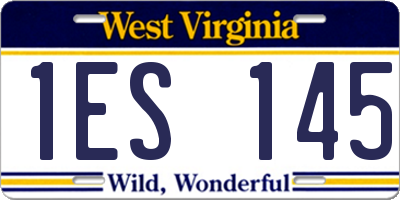 WV license plate 1ES145