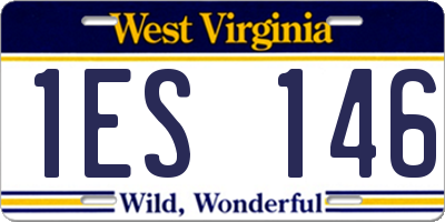 WV license plate 1ES146