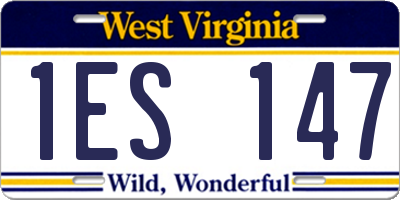 WV license plate 1ES147