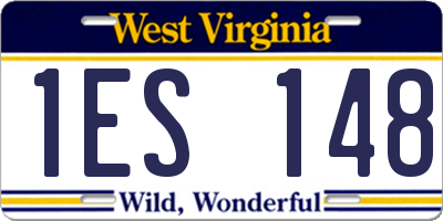 WV license plate 1ES148