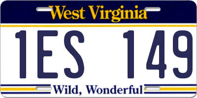 WV license plate 1ES149
