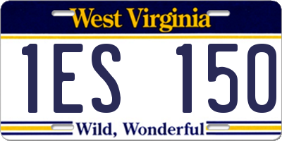 WV license plate 1ES150