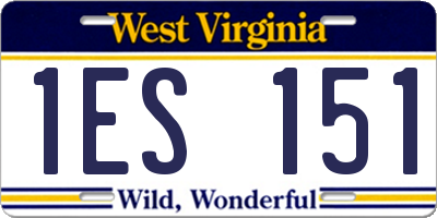 WV license plate 1ES151