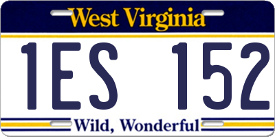 WV license plate 1ES152