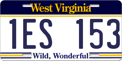 WV license plate 1ES153
