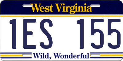 WV license plate 1ES155