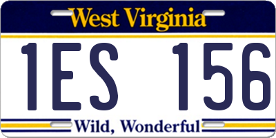 WV license plate 1ES156