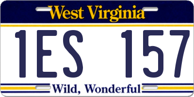 WV license plate 1ES157