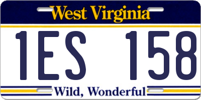 WV license plate 1ES158