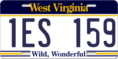 WV license plate 1ES159