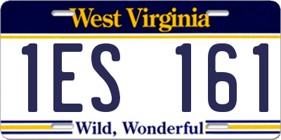 WV license plate 1ES161