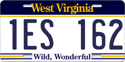 WV license plate 1ES162