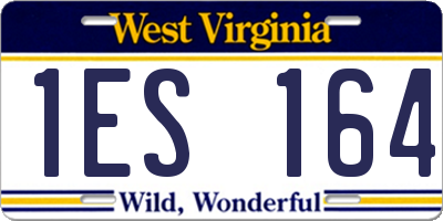 WV license plate 1ES164
