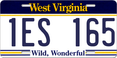 WV license plate 1ES165