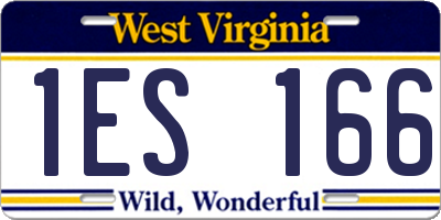 WV license plate 1ES166