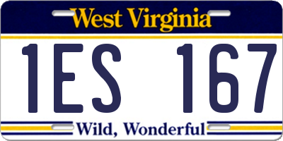 WV license plate 1ES167