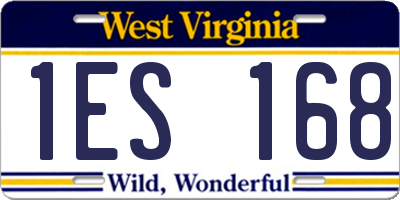 WV license plate 1ES168