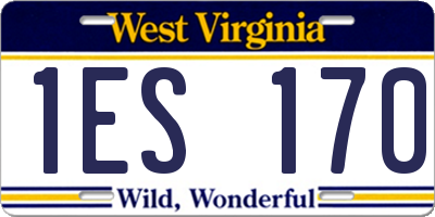WV license plate 1ES170