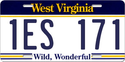 WV license plate 1ES171