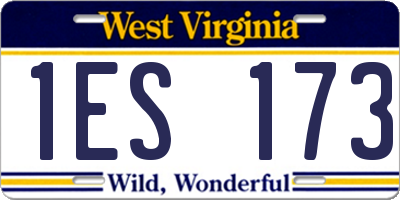 WV license plate 1ES173