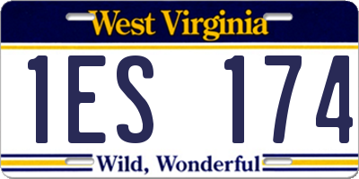 WV license plate 1ES174