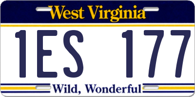 WV license plate 1ES177