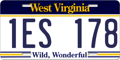 WV license plate 1ES178