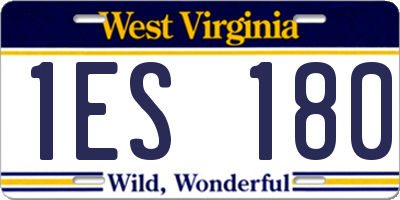 WV license plate 1ES180
