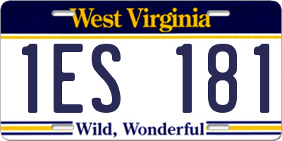 WV license plate 1ES181