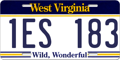 WV license plate 1ES183