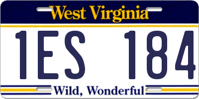 WV license plate 1ES184