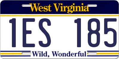 WV license plate 1ES185