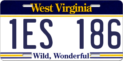 WV license plate 1ES186