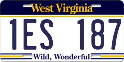 WV license plate 1ES187