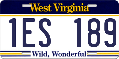 WV license plate 1ES189