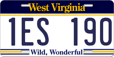 WV license plate 1ES190