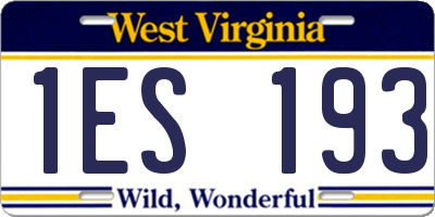 WV license plate 1ES193