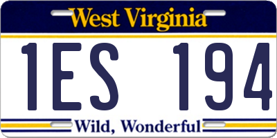 WV license plate 1ES194