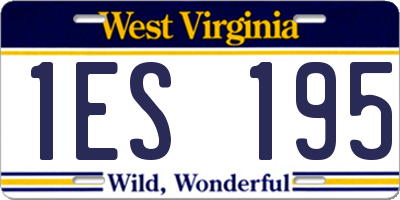 WV license plate 1ES195