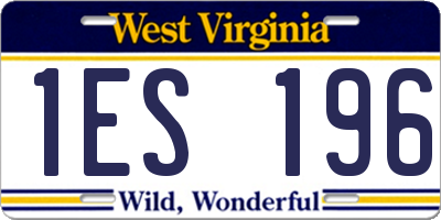 WV license plate 1ES196