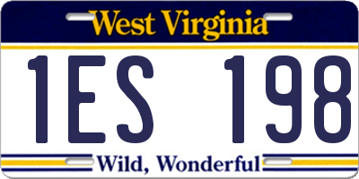 WV license plate 1ES198