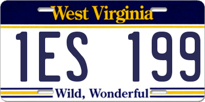 WV license plate 1ES199