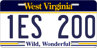 WV license plate 1ES200