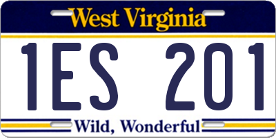 WV license plate 1ES201