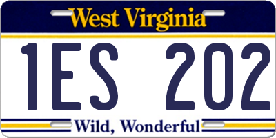 WV license plate 1ES202