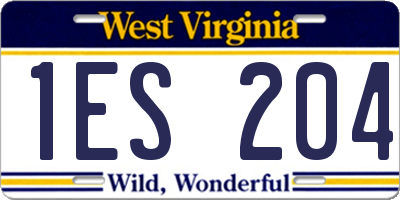 WV license plate 1ES204