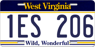 WV license plate 1ES206