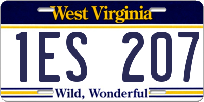 WV license plate 1ES207